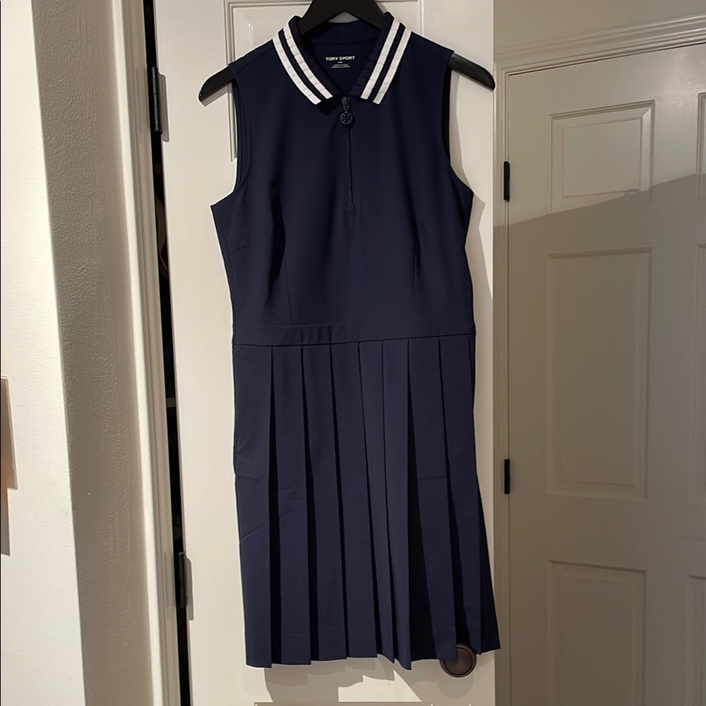 Tory Burch Golf Pleated Dress w/Collar, New/Never Worn, Size M